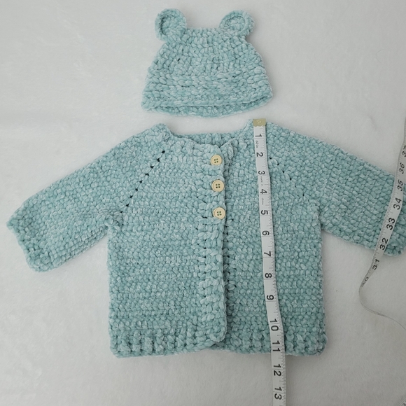 Crochet Baby Sweater and Hat Set - Picture 9 of 12